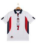 England National Football Team 1998 World Cup Home Jersey #7 – David Beckham Edition | Retro Half Sleeve Polo Collar