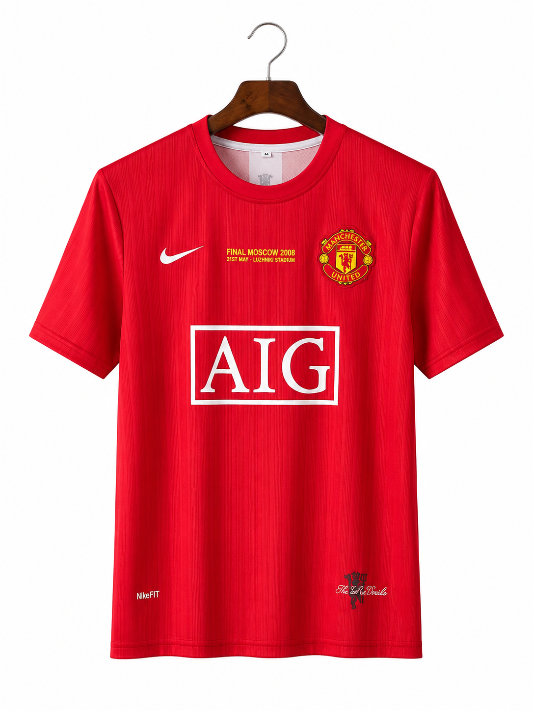 Manchester United 2007/08 Retro Home Jersey – Cristiano Ronaldo #7 – UEFA Champions League Final Edition – Red Round Neck Half Sleeve