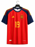 Spain 2024 Home Lamine Yamal #19 Round Neck Half Sleeve Jersy
