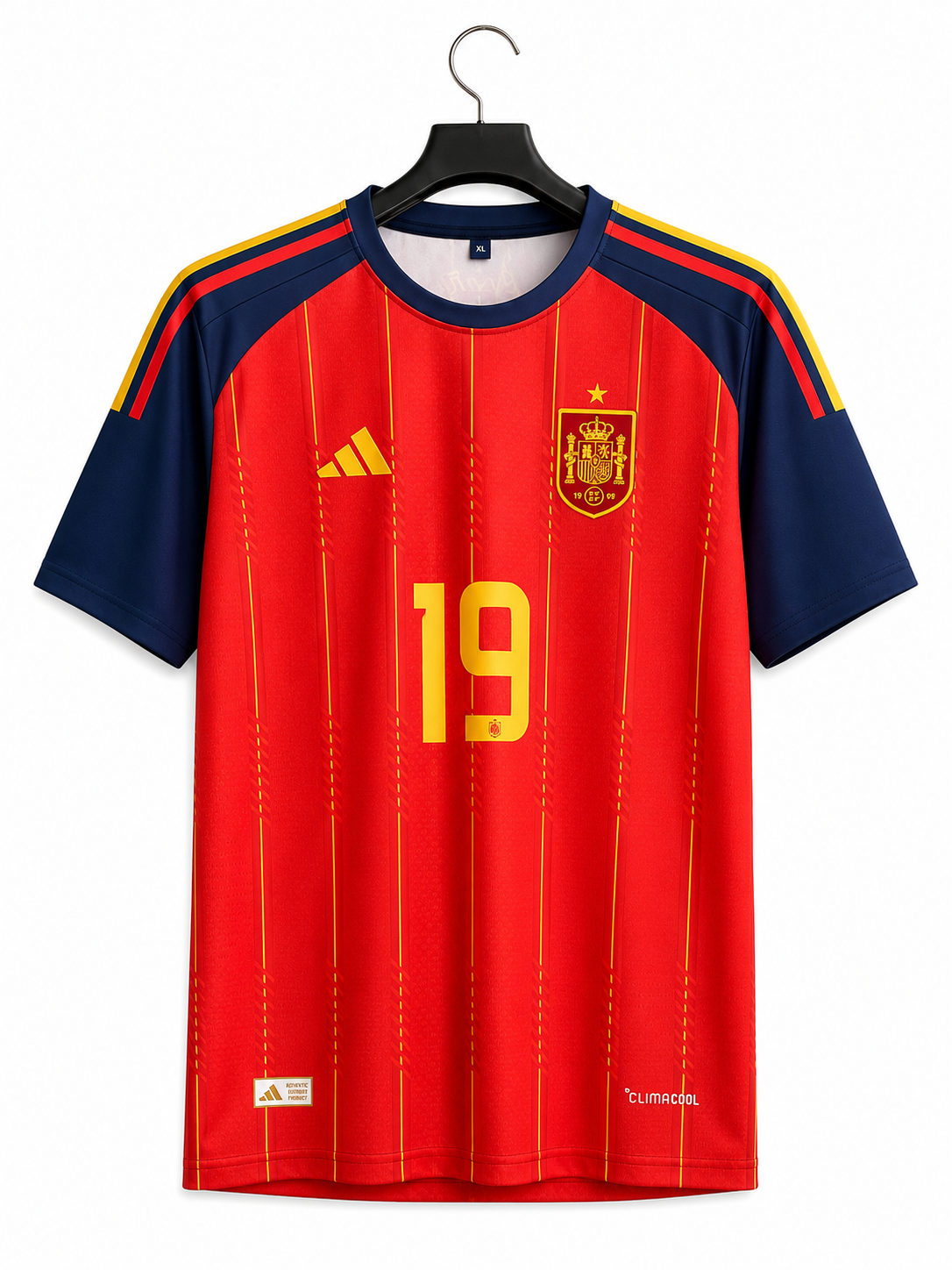 Spain 2024 Home Lamine Yamal #19 Round Neck Half Sleeve Jersy
