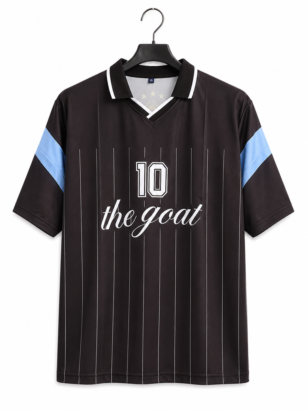 Argentina Black Edition Goat 10 Special Jersy – V Neck Polo Collar – Half Sleeve Fan Edition