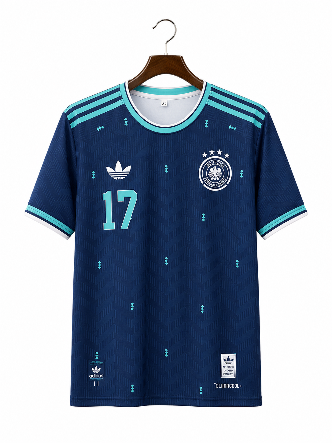 Germany 2024 Away Jersey – Florian Wirtz #17 – Dark Blue Round Neck Jersey – Half Sleeve