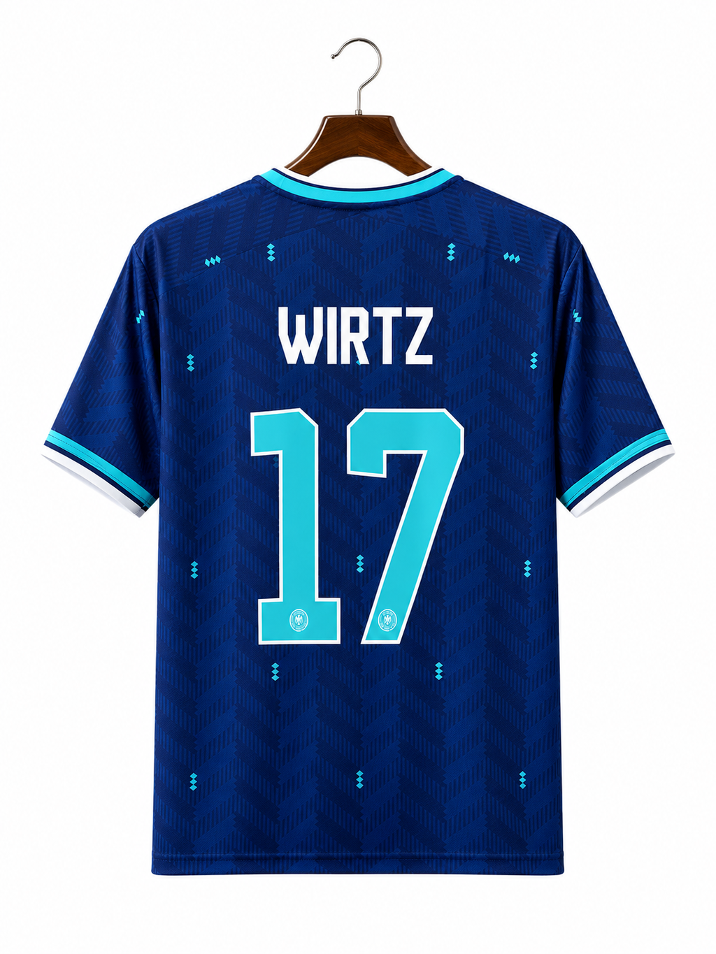 Germany 2024 Away Jersey – Florian Wirtz #17 – Dark Blue Round Neck Jersey – Half Sleeve
