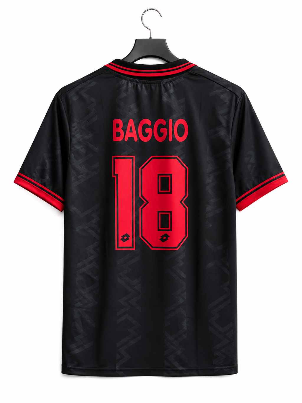 AC Milan 1995/96 Away Retro Jersey Roberto Baggio #18 Black V-Neck Half Sleeve Football Shirt