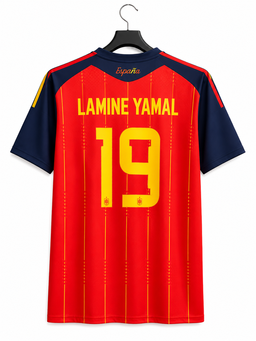 Spain 2024 Home Lamine Yamal #19 Round Neck Half Sleeve Jersy
