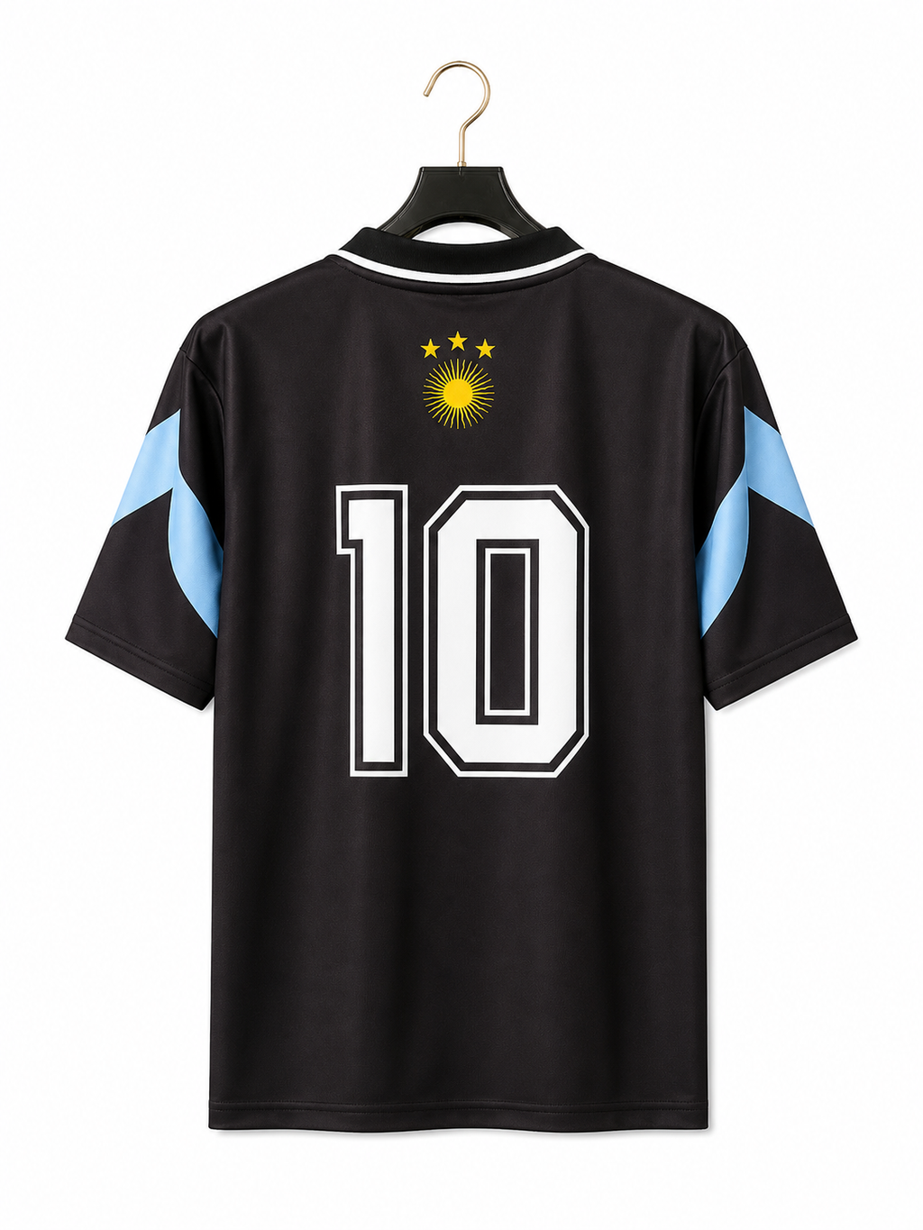 Argentina Black Edition Goat 10 Special Jersy – V Neck Polo Collar – Half Sleeve Fan Edition