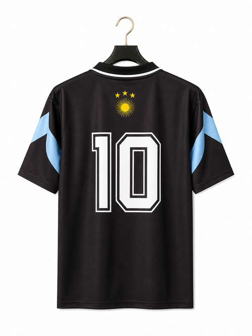 Argentina Black Edition Goat 10 Special Jersy – V Neck Polo Collar – Half Sleeve Fan Edition