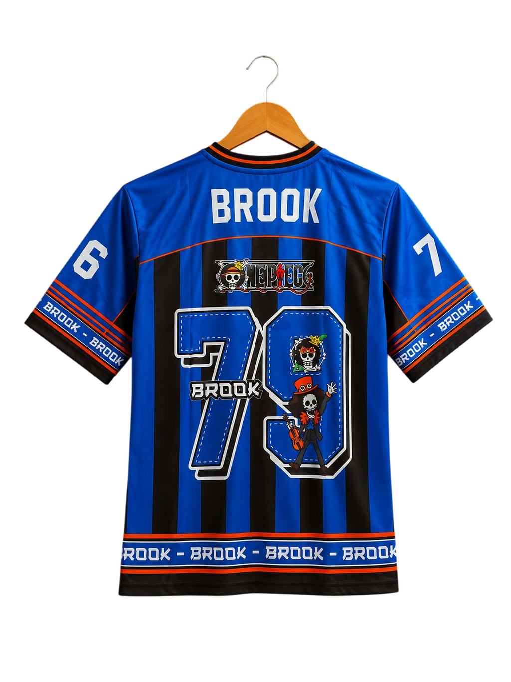 Special Edition Brook One Piece Anime Graphic Print Sports Jersey V Neck And Five Sleeve