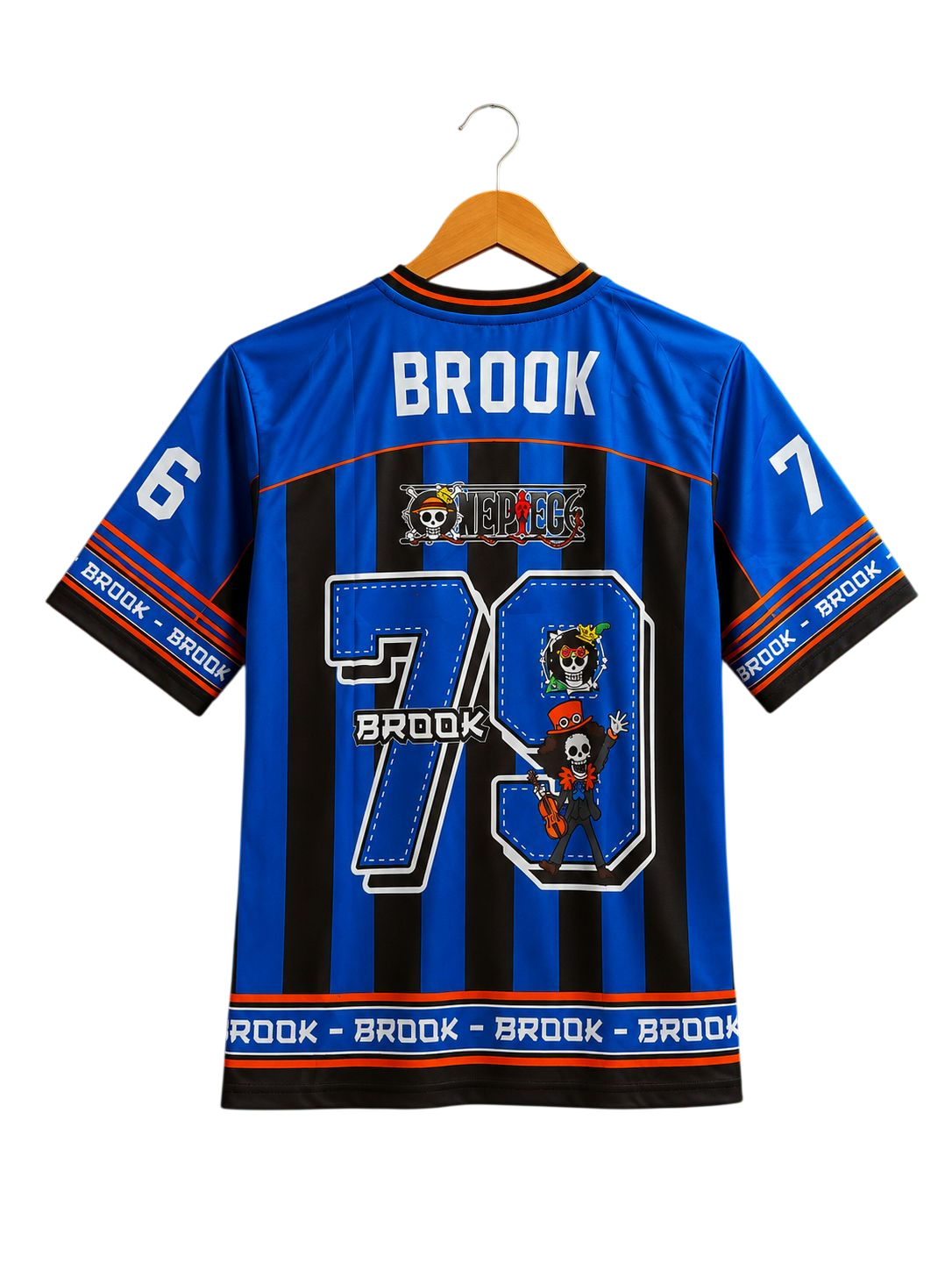 Special Edition Brook One Piece Anime Graphic Print Sports Jersey V Neck And Five Sleeve
