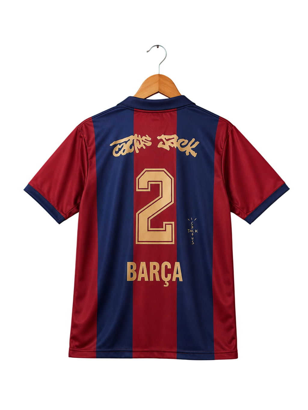 FC Barcelona x Travis Scott Cactus Jack Special Edition Jersey #2 BARÇA - Half Sleeve V-Neck Polo