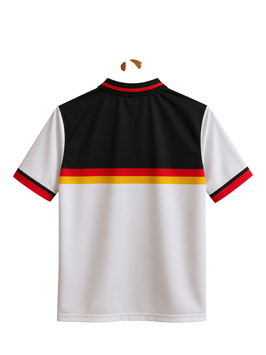 Germany footbal Retro Style Casual Polo Shirt - White/Black Half Sleeve Button Polo