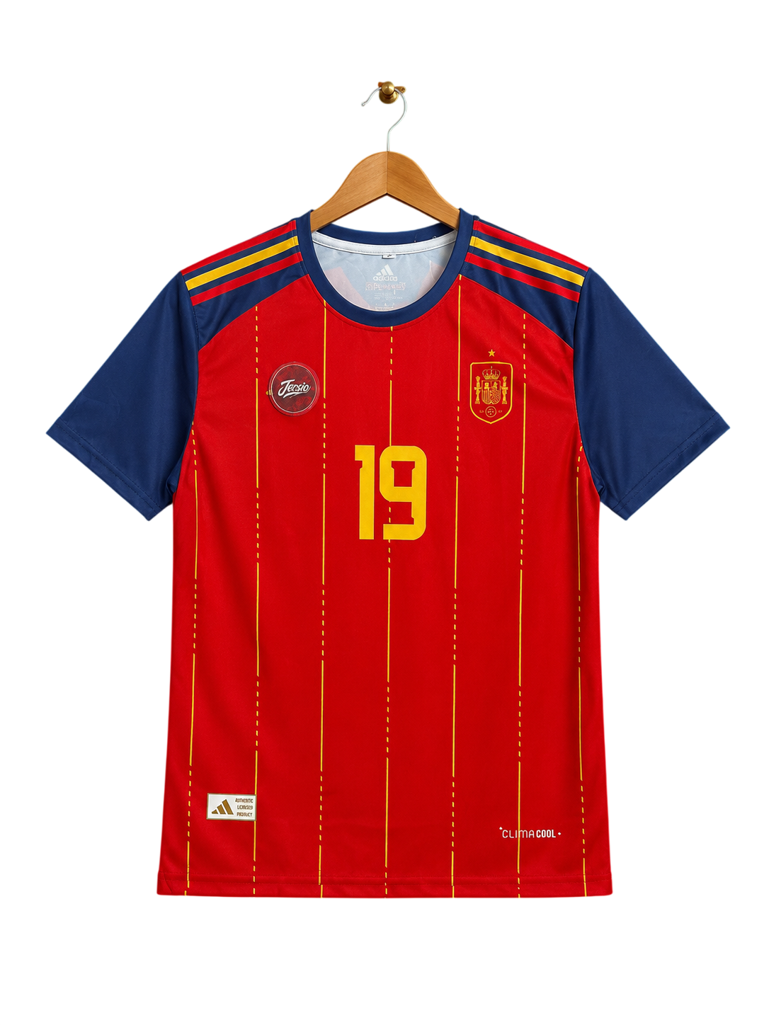 Spain Euro 2026 Home Jersey #19 LAMINE YAMAL - Red Half Sleeve Round Neck