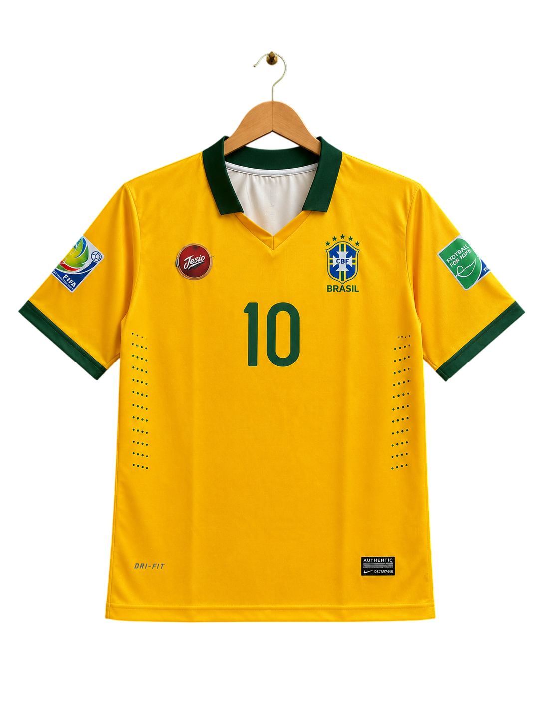 Brazil National Football Team 2002 World Cup Home Jersey #10 – Kaká Edition | Retro Half Sleeve Polo Collar