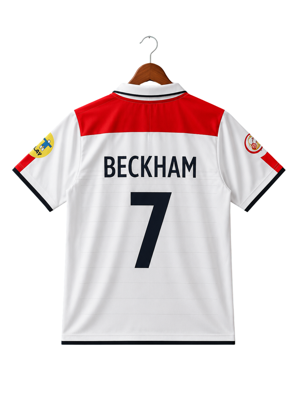 David Beckham England Retro Polo Jersey #7 – Half Sleeve
