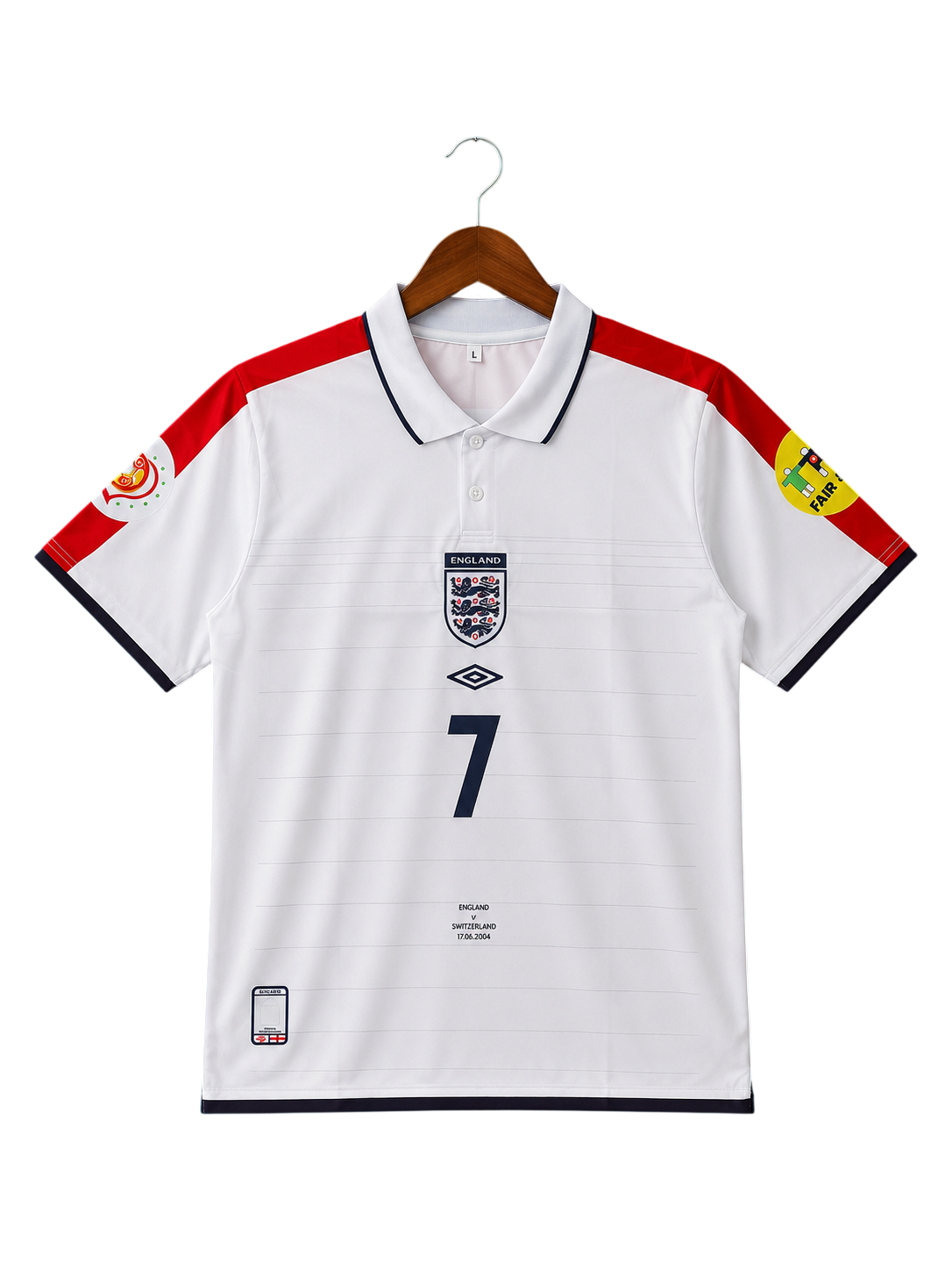 David Beckham England Retro Polo Jersey #7 – Half Sleeve