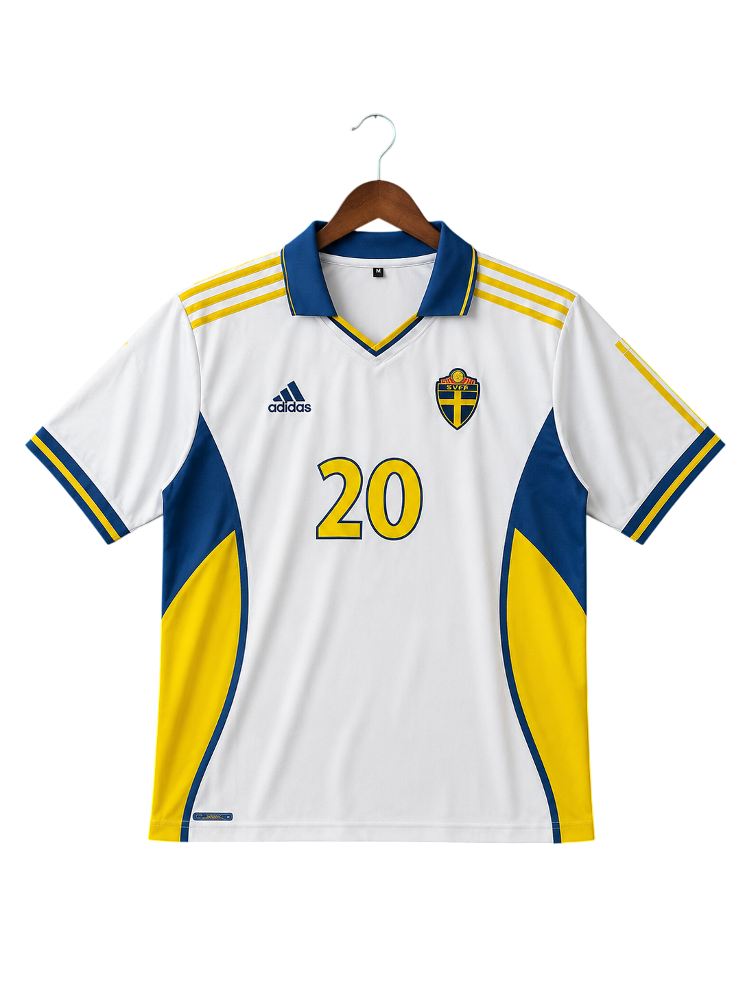 Henrik Larsson 2000 Sweden Retro Polo Jersey #20 – Half Sleeve(EMBROIDERY)