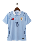 Uruguay National Team Home Jersey #15 F. Valverde – Retro Half Sleeve Polo Football Shirt