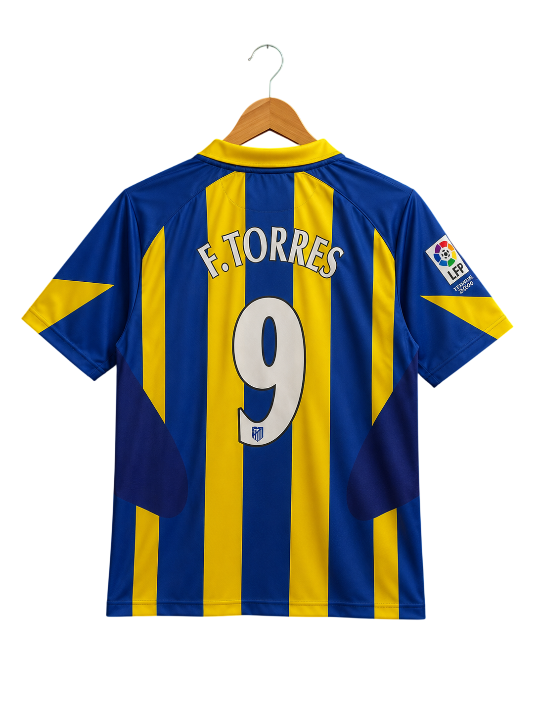 Atletico Madrid 2005-06 Away Jersey – Fernando Torres #9 Retro Club Football Shirt (Half Sleeve / Polo Collar)