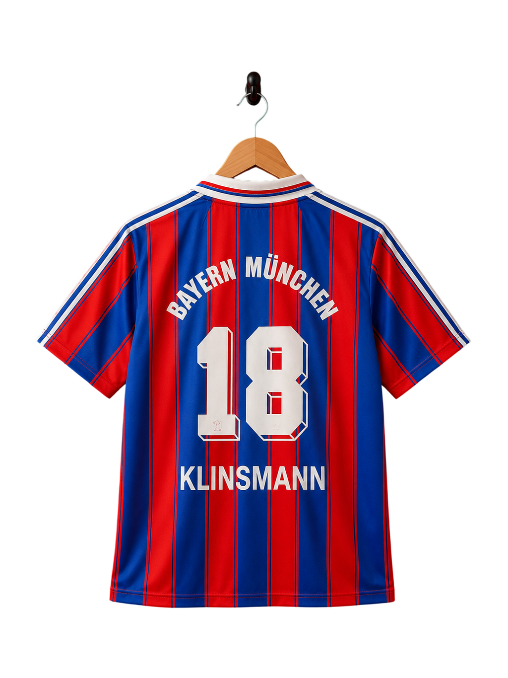 Bayern Munich 1995-97 Home Jersey – Jurgen Klinsmann #18 Retro Club Football Shirt (Half Sleeve / Polo Collar)