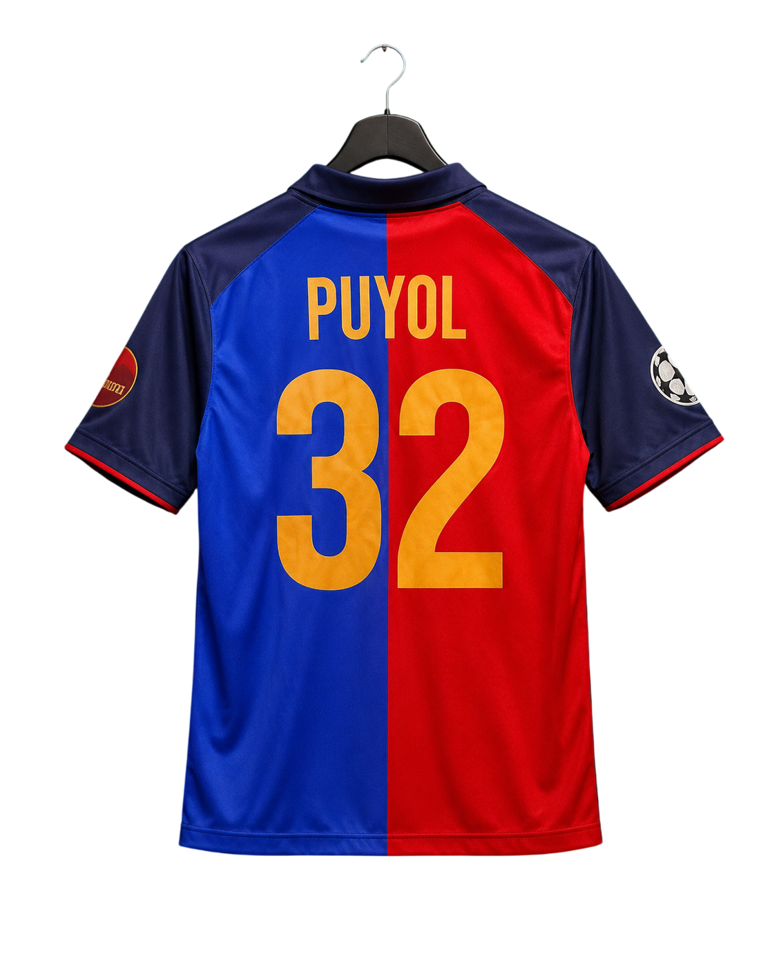 FC Barcelona 1899-1999 Centenary Home Jersey – Carles Puyol #32 Retro Club Football Shirt (Half Sleeve / Polo Collar)