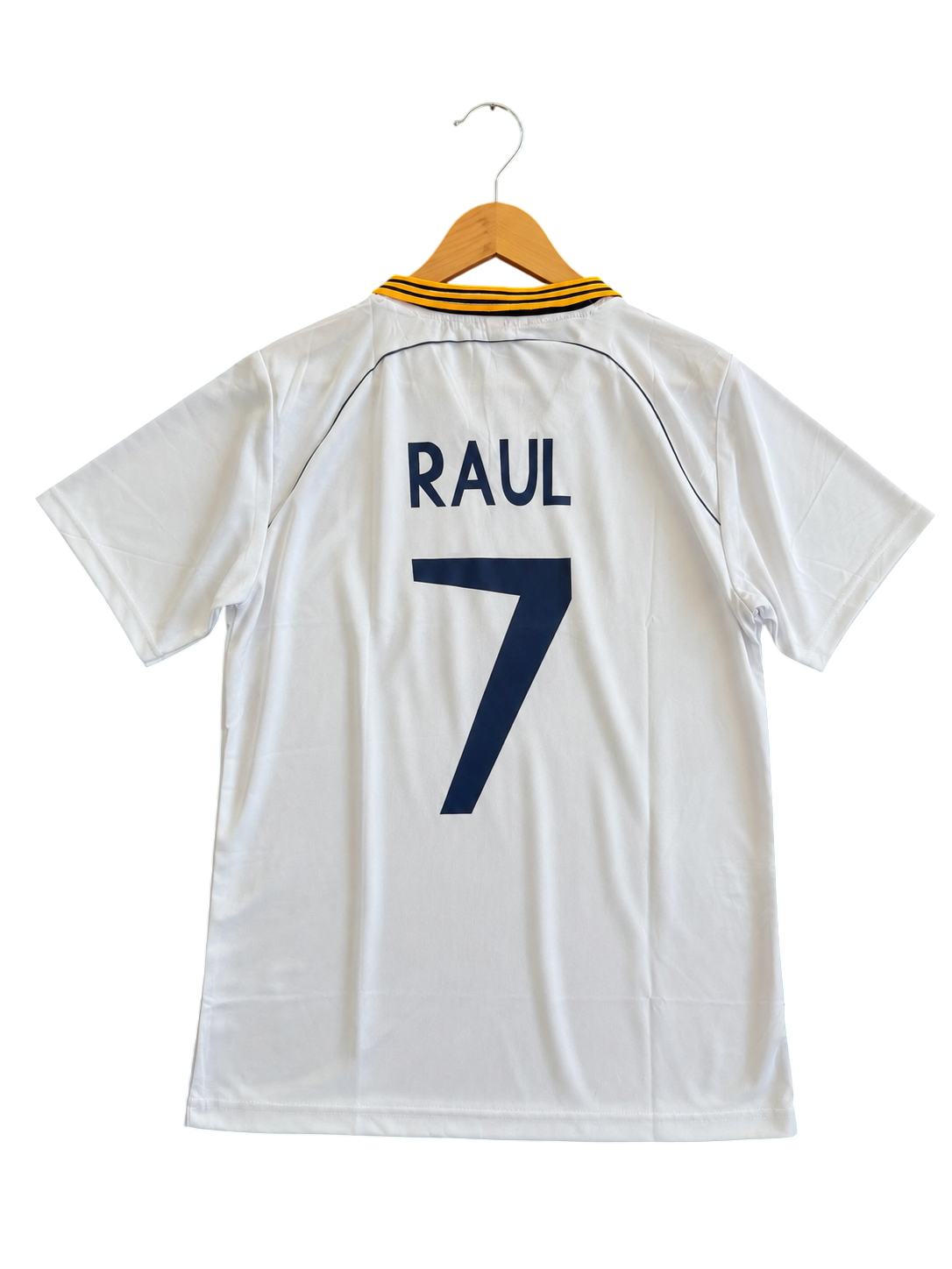Real Madrid 1998/2000 Home Retro Polo Football Shirt — Raul #7