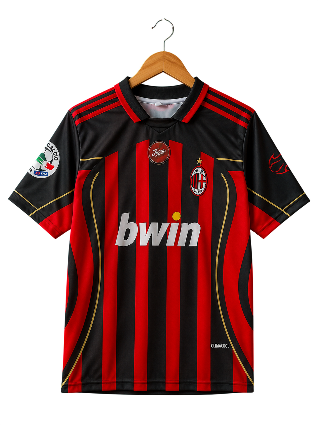 AC Milan 2008/2009 Home Retro Polo Football Shirt — Ronaldinho #80