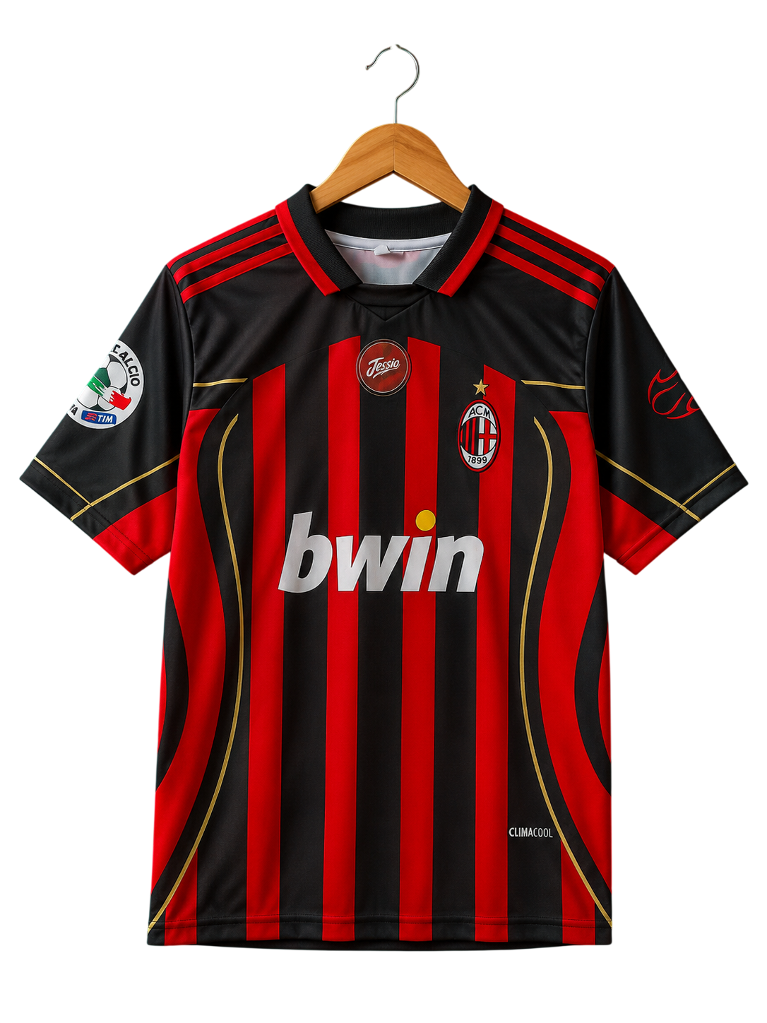 AC Milan 2008/2009 Home Retro Polo Football Shirt — Ronaldinho #80