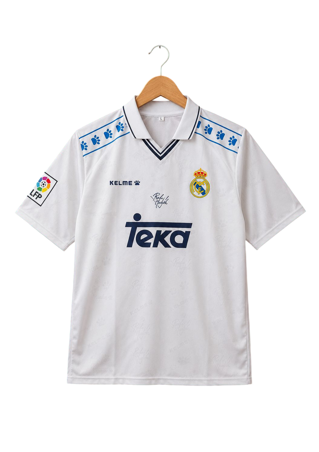 Real Madrid 1994/1996 Home Retro Polo Football Shirt — Raul #17