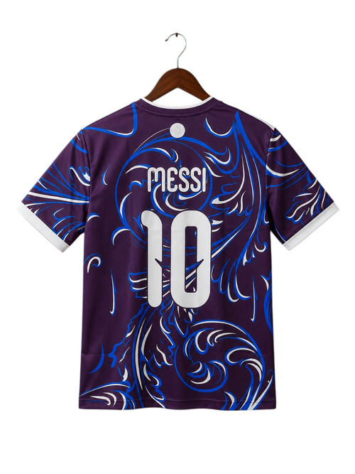 Argentina Messi #10 Special Edition Jersey -  Swirl Graphic - Men’s Half Sleeve Round Neck Soccer Kit